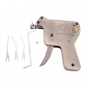 KLOM Professional Manual Lock Snap Gun hacia arriba hacia abajo con 3 agujas y herramientas de tensión para cerrajero