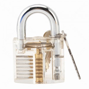 Διαφανές μεγάλο λουκέτο Διαφανές κλείδωμα Practice Lock Lock Core Huk Διάφανος πυρήνας κλειδαριάς