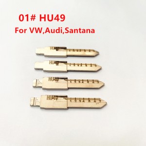 10 unids/lote 01 # HU49 Lishi línea grabada sin cortar hoja de llave de Metal para VW Jetta Santana para KD keydiy Xhorse VVDI mandos a distancia No.01