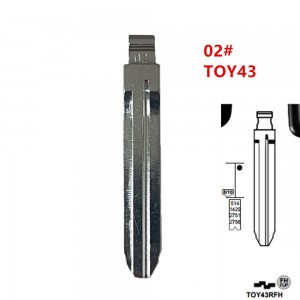 10Pcs/Lot #02 TOY43 Metal Uncut Blank Keydiy Xhorse Flip Remote Key Blade For Toyota Corolla Crown Camry Highlander Corolla Vios