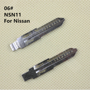 10Pcs/Lot Lishi NSN11 #06 Engraved Line Key Blade Scale Shearing Teeth Cutting Key Blank Clipper Key Blade For Nissan Bluebird 8 PIN