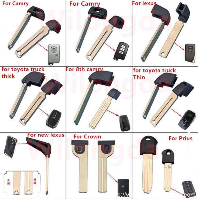 10Pcs/Lot Emergency Smart Remote Key Blade For Toyota Smart Card Remote Control Small Key Camry RAV4 Domineering Lexus Lexus Cruiser