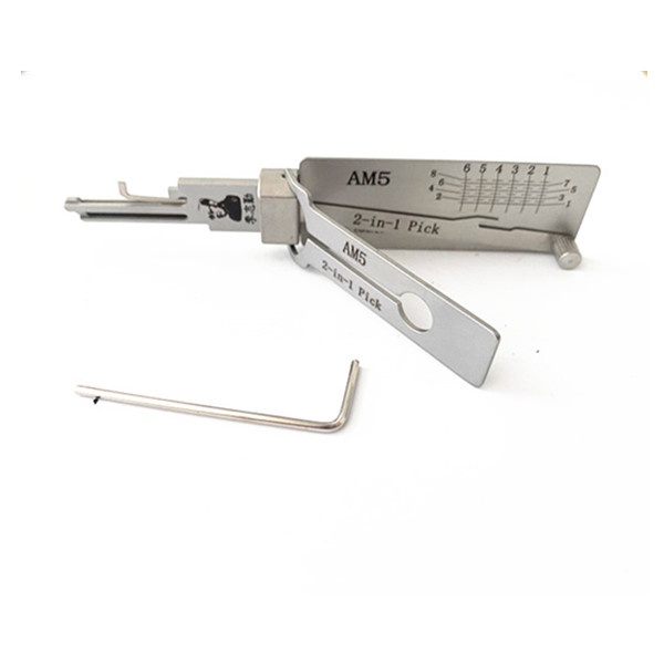 New Arrival LISHI AM5 2 in 1 Lock Pick for Open Lock Door House Key Opener Lockpick Set Locksmith Tools