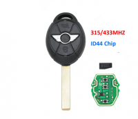 Chave remota do carro de 3 botões EWS 315MHZ 433MHZ ID44 PCF7935 Chip para BMW Mini cobre 2005 2006 2007 HU92 Lâmina sem cortes