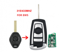 3pcs 3 Button Flip Remote Key 315MHZ/433MHZ para BMW EWS 325 330 318 525 530 540 E38 E39 E46 M5 X3 X5 HU92 Lâmina sem cortes