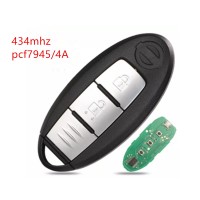 2 Buttons Car Keyless Smart Remote Key 433Mhz PCF7945M/HITAG AES/4A Chip For NISSAN Qashqai X-Trail Keyless