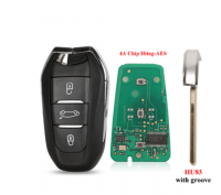 3pcs Smart Keyless Go Remote Key 3 Buttons 433MHz 4A PCF7945 Chip For Peugeot 308 408 508 5008 Emergency key HU83/VA2