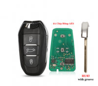 3pcs Smart Keyless Go Remote Key 3 Botões 43MHz 4A PCF7945 Chip Para Peugeot 308 408 508 5008 Chave de emergência HU83/VA2