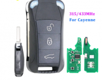 3 Button Remote Key Fob 315MHz/433mhz for Porsche Cayenne 2004-2011 with ID46 chip Uncut blade
