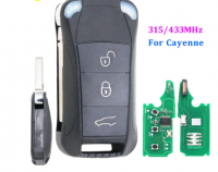 3 Button Remote Key Fob 315MHz/433mhz para Porsche Cayenne 2004-2011 com chip ID46 Lâmina sem cortes