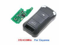 Chave remoto fob 2 botão 315 mhz/433 mhz para porsche cayenne 2004-2011 com chip id46 lâmina sem cortes hu66