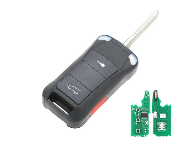 Remote Key 2+1 Button 315MHz/433mhz for Porsche Cayenne 2004-2011 with ID46 chip Uncut HU66 blade