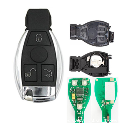 3pcs 3 Button Remote Smart Car Key Fob Estilo BGA para Mercedes Benz AESG CLK SLK 315/433MHZ NEC Chip Support Car Models After Year 2000