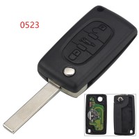 3pcs 3 Button Flip Remote Car Key CE0523 ASK 433 MHZ ID46 PCF7961for Peugeot 207 308 408 for citroen