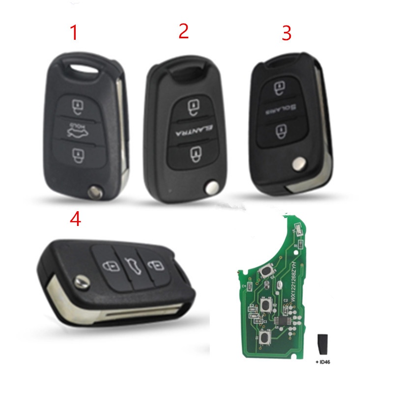 3PCS For Hyundai I20 I30 IX35 Avante fit Kia K2 K5 Sportage 433Mhz ID46 Chip 3 Buttons Flip Folding Car Remote Key Fob