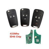 3 PCS 2/3/4 Botão Virar Chave Remota 433MHZ ID46/7941/7937 Chip hu100 lâmina para buick