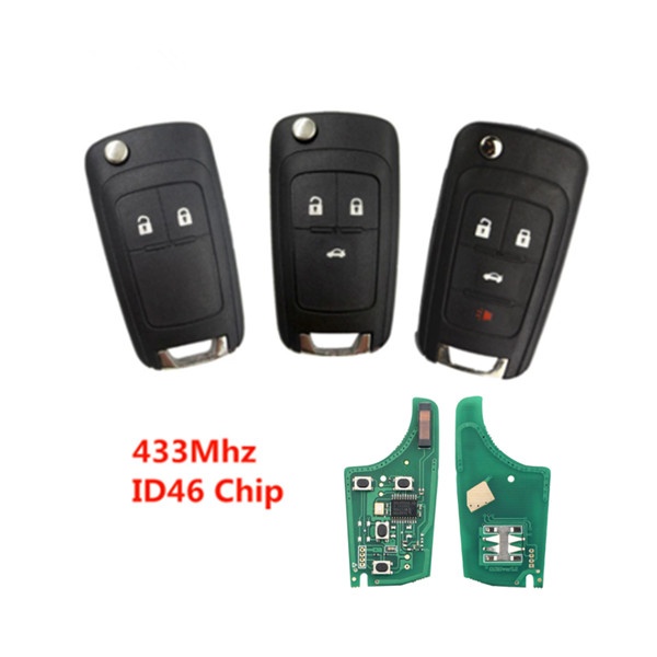 3 PCS 2/3/4 Botão Virar Chave Remota 433MHZ ID46/7941/7937 Chip hu100 blade para Chevrolet