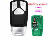 3 boutons Keyless go Smart Remote Key Fob 433MHz pour Audi TT A4 A5 Q7 2016 2017 2018 -up