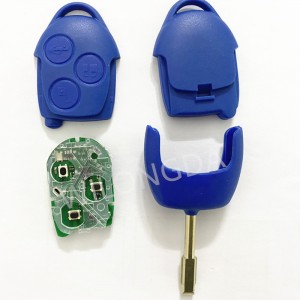 3 Button Car Remote Key 4D63 Chip 433Mhz with Blue/Black Blade for Ford Transit WM VM 2006-2014 Car Key P/N: 6C1T15K601AG