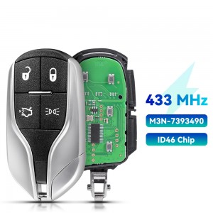 Smart Keyless Car Remote Control Key For Maserati Quattroporte Ghibli 2014-2016 M3N-7393490 ID46 PCF7953 Chip 433MHz