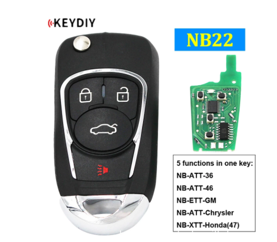 5Pcs/Lot NB22-3+1 Multi-functional Universal Remote Control Car Key for KD900 KD900+ URG200 KD-X2 NB22