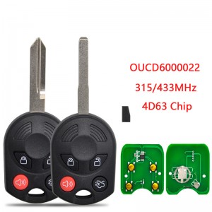 Car Remote Control Key For Ford C-Max Edge Escape Focus Lincoln Mazda Mercury 315/434Mhz OUCD6000022 4D63 80bit Car Key