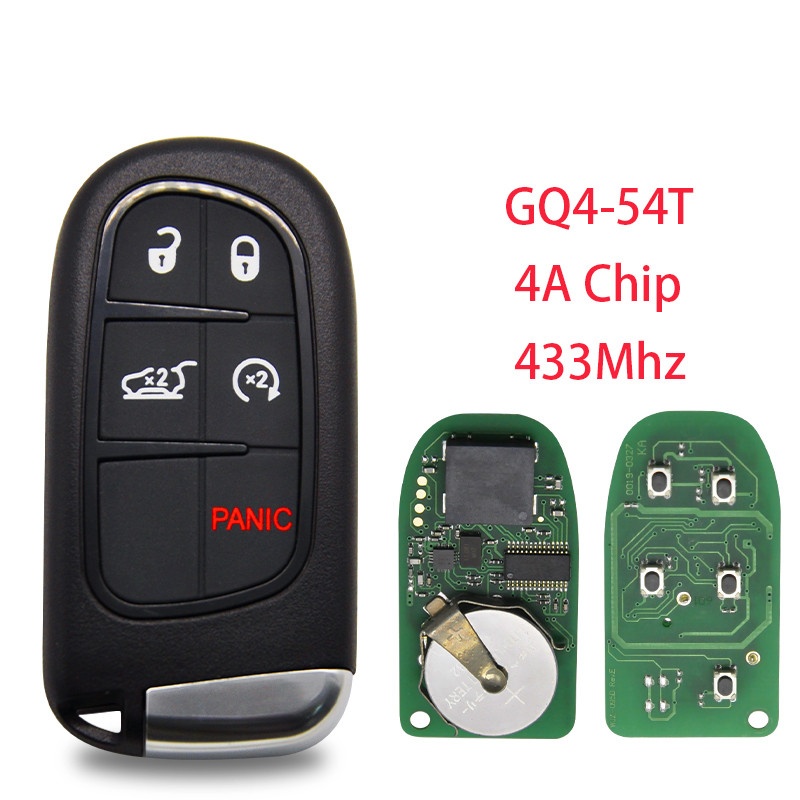 Car Remote Control Key For Jeep Cherokee DODGE RAM Durango Chrysler FCCID:GQ4-54T 4A Chip 433 Mhz Smart Promixity Key