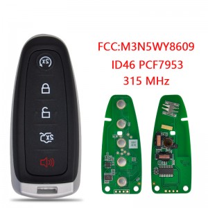 Chave remota do carro para Ford Edge Explorer Escape Flex Focus Taurus M3N5WY8609 ID46 315 Mhz Auto Smart Control Promixity Key