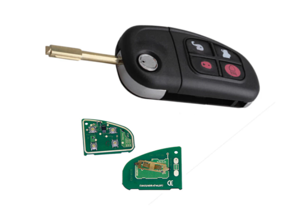 Flip car key 4 button remote key w434mhz 315mhz & ID60 4D60 glass chip for ford Jaguar auto key