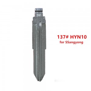 10Pcs/Lot 137# HYN10 Metal Uncut Blank Flip Remote Key Blade For Ssangyong For Keydiy KD Xhorse VVDI JMD Remote Car Key Blank
