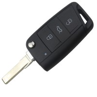 3PCS VW Golf7 3 button remote key shell with HU66 blade