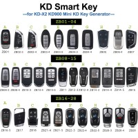 5pcs KD Smart Key Remote  ZB16-5  ZB17 ZB18  ZB21-4 ZB21-5 ZB22-3 ZB22-4 ZB22-5 ZB26-3 ZB26-4 ZB28  for KD-X2