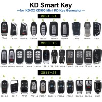 5pcs KD Smart Key Remoto ZB16-5 ZB17 ZB18 ZB21-4 ZB21-5 ZB22-3 ZB22-4 ZB22-5 ZB26-3 ZB26-4 ZB28 para KD-X2