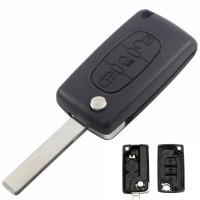 5PCS 3 Buttons Flip Folding Remote Key Shell with light button/battery place HU83/VA2T blade for peugeot/citroen