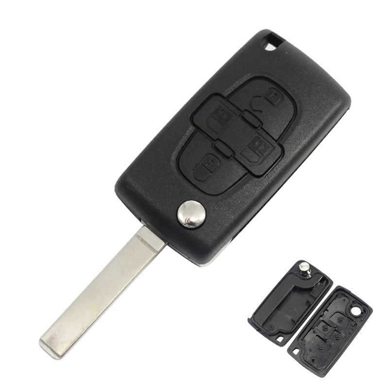5PCS 4 button remote key shell without battery holder HU83 blade HU83/VA2T blade for peugeot/citroen