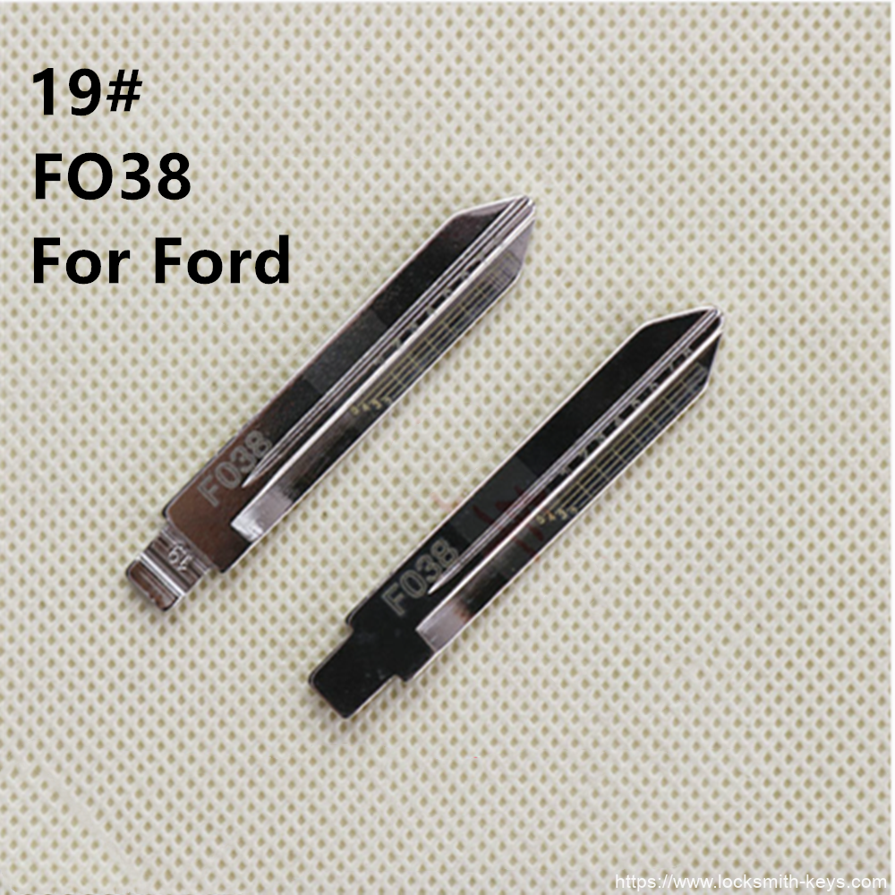 10Pcs/Lot FO38 Engraved Line Key Blade For Ford Edge F150 Kuga Lincoln Mustang Scale Shearing Teeth Cutting Key Blank 19#