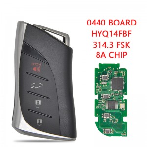 Chave Samrt de controle remoto do carro para EUA Toyota EX350 LS500H 2018 2019 HYQ14FBF Board 0440 314.3FSK 8AChip Promixity Card