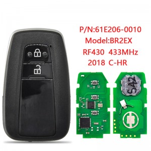 Chave de controle remoto do carro para Toyota CH-R CHR Genuine 2018 BR2EX 433MHz P/N:61EX206-0010 9A Chip Keyless Go Card