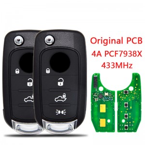Car Remote Key For Fiat 500X Tipo Egea 2016 2017 2018 Year 4A PCF7938XChip 433.92Mhz Original Factory PCB Replace Key