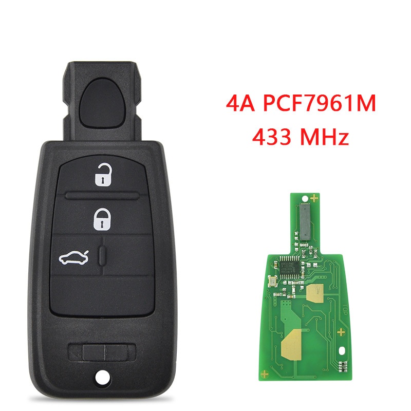 Remote Control Smart Car Key For Fiat Viaggio Ottimo 500 Panda Punto Bravo Ducato Stilo Tipo 4A PCF7961Chip 433MHz Card