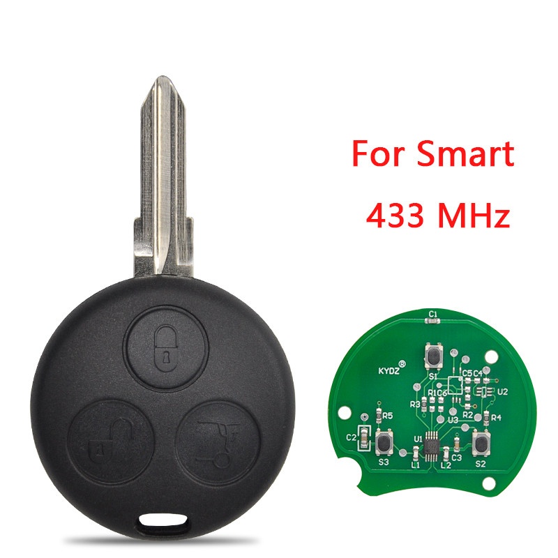 Car Remote Key For Mercedes Benz Smart Fortwo Forfour Roadster City 2000 2001 2002 2003 2004 2005 Replace Key 433Mhz