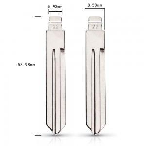 Lame de clé métallique rabattable non coupée, 22 # NSN14, pour Nissan Sunny Tiida Teana pour KD Keydiy Xhorse VVDI, télécommandes universelles No.22, 10 pièces/lot