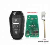 3pcs 3 Button Remote Key 433MHz ID46 PCF7945 Chip Keyless Go For Peugeot 308 408 508 5008 Emergency key HU83/VA2
