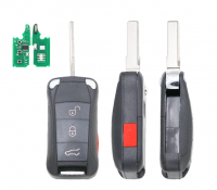 3+1 Button Remote Key Fob 315MHz/433mhzwith ID46 chip for Porsche Cayenne 2004-2011  Uncut blade