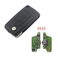 3pcs 3 Button Flip Remote Car Key CE0523 ASK 433 MHZ ID46 PCF7961 para Peugeot 207 308 408 para citroen