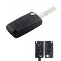 5PCS 3 button flip key shell HU83/VA2T blade with battery place for peugeot/citroen