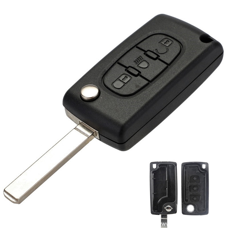 5PCS 3 Buttons Flip Folding Remote Key Shell with light button/ no battery place HU83/VA2T blade for peugeot/citroen