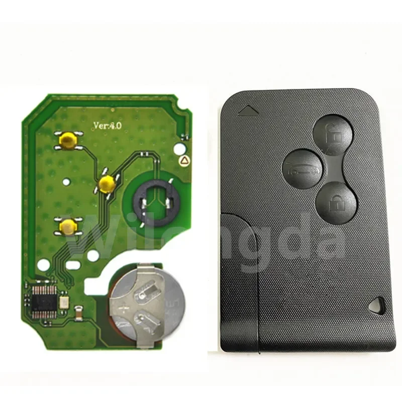 ID46 PCF7947 Chip For Renault Clio Logan Megane 2 Scenic II Remote Key 3 Buttons 433Mhz Smart Card Emergency Insert