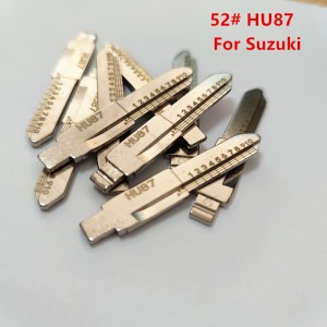 10Pcs/Lot  52# HU87 HU133R Engraved Line Metal Uncut Blank Flip Remote Key Blade For Suzuki Swift For Keydiy KD No.52