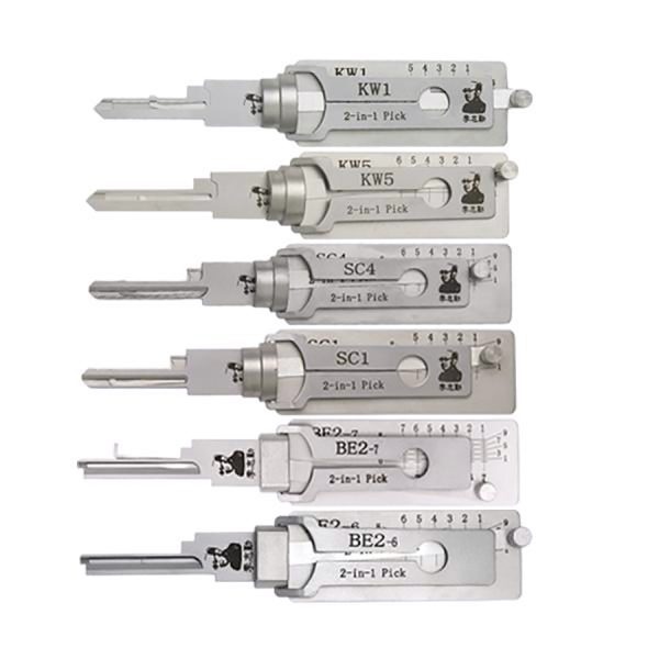 New Arrival Original Lishi Residential Tools Bundle Of 6 – KW1 / KW5 / SC1 / SC4 / BE2-6 / BE2-7